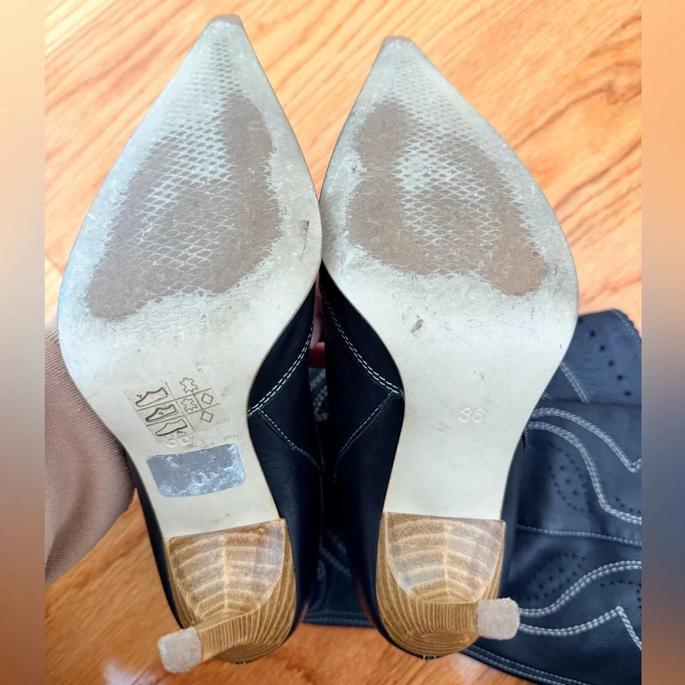 Aldo - Women’s Western Leather Heeled Boots with Stitch Detail - Picture 7 of 7